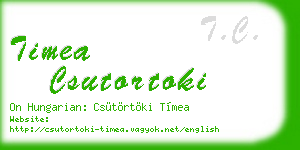 timea csutortoki business card