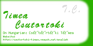 timea csutortoki business card